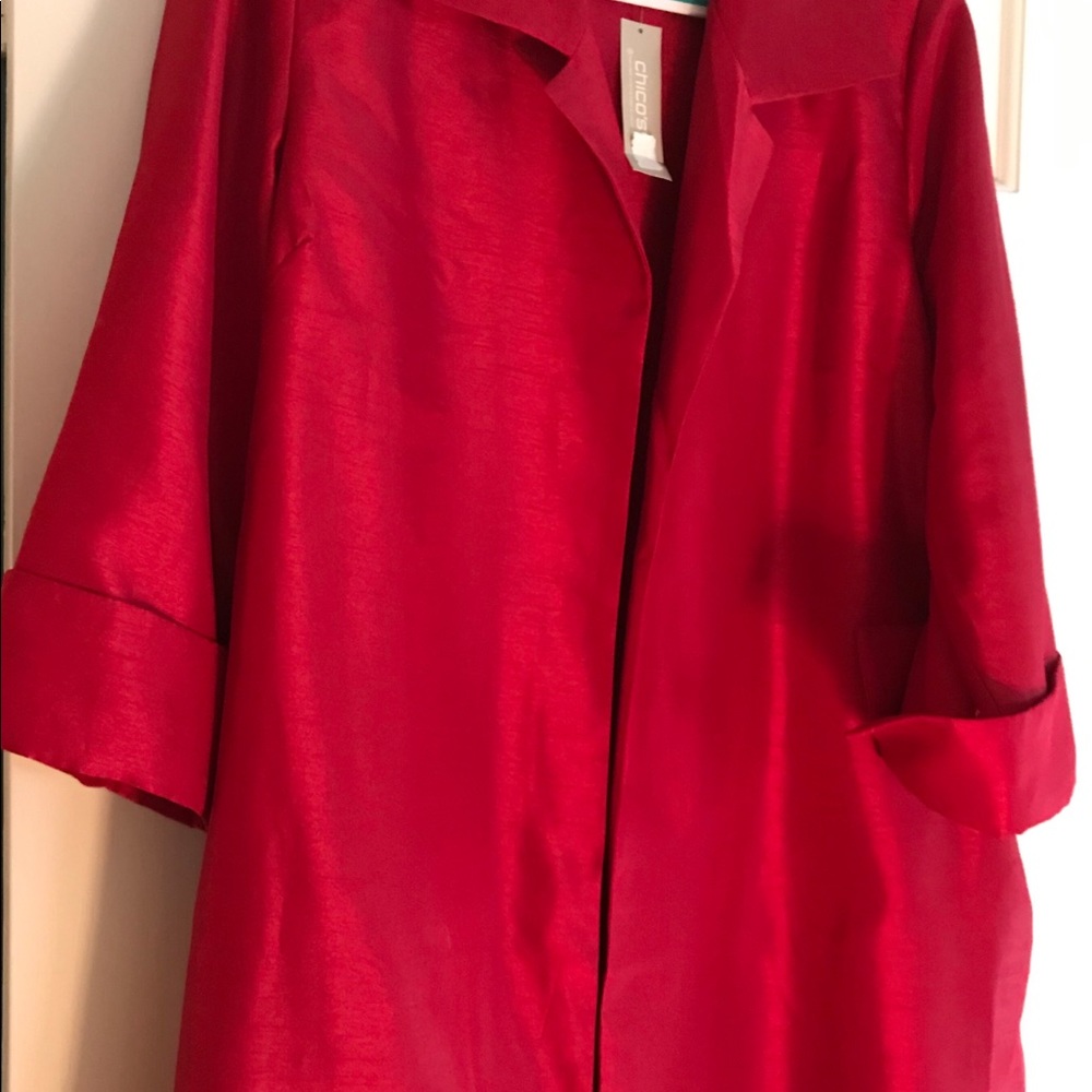 Chicos size 2 red swing coat